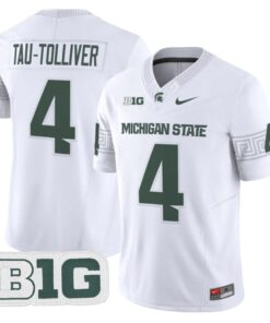 Elijah Tau-Tolliver Jersey #4 Michigan State Spartans 2025 Stitched White