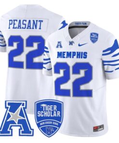 Frank Peasant Jersey #22 Memphis Tigers 2025 Vapor Limited Stitched White