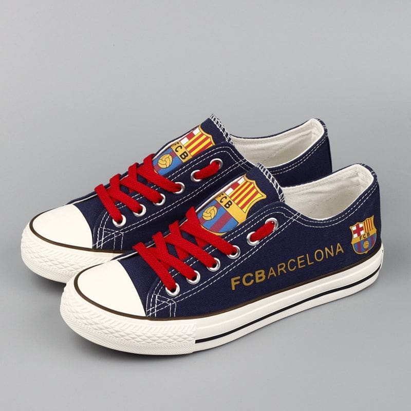 Futbol Club Barcelona Low Top Canvas Sport Sneakers Shoes For Men Women Fans 2 Futbol Club Barcelona Low Top Canvas Sport Sneakers Shoes For Men Women Fans - Image 2