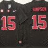 Georgia Bulldogs #15 Ty Simpson Jersey F.U.S.E. Football Stitched 7 Georgia Bulldogs 15 Ty Simpson Black 2025 F.U.S.E. Stitched Jersey