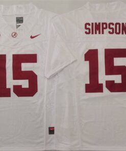 Georgia Bulldogs #15 Ty Simpson Jersey F.U.S.E. Football Stitched 5 Georgia Bulldogs 15 Ty Simpson White 2025 F.U.S.E. Stitched Jersey
