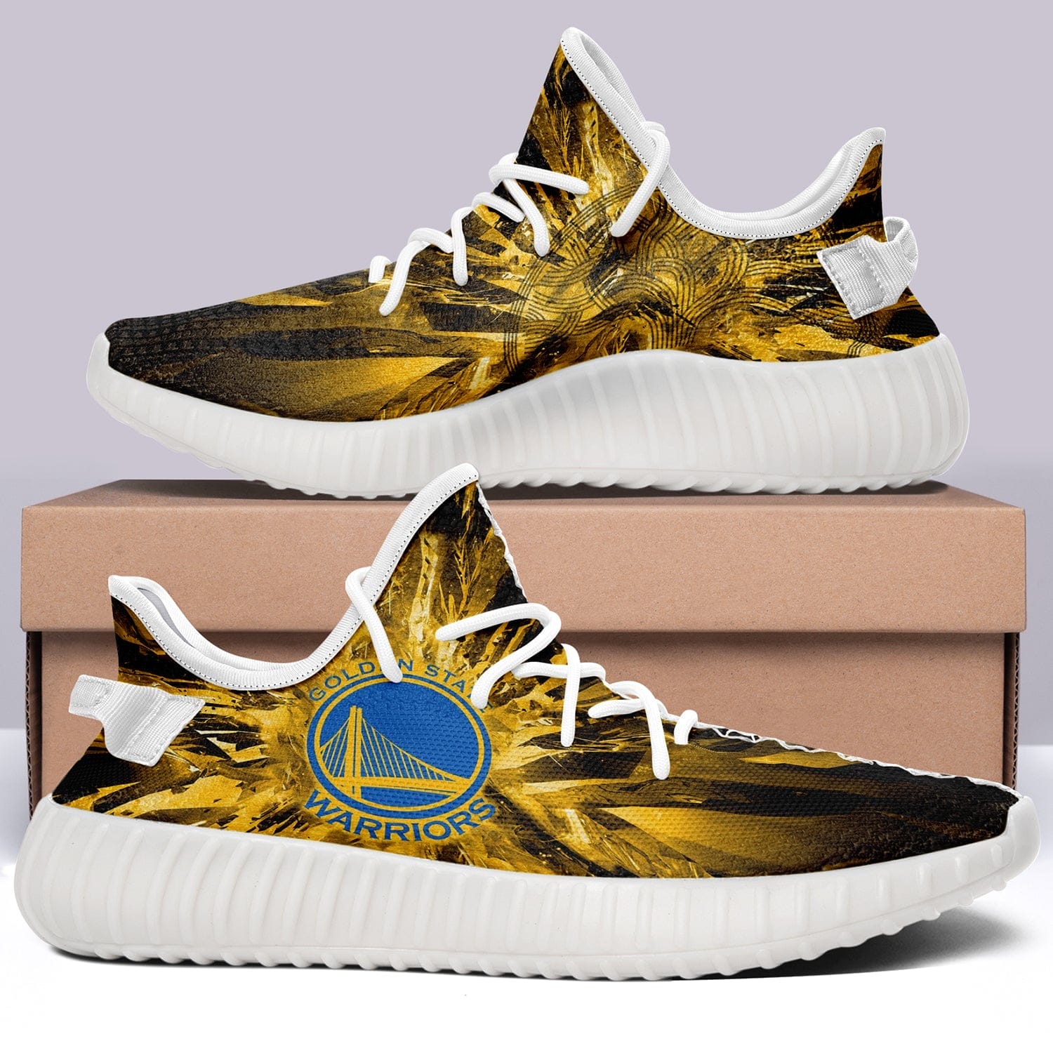 Golden State Warriors NBA 350v Yeezy Sneakers For Men Women Fans 2 Golden State Warriors NBA 350v Yeezy Sneakers For Men Women Fans - Image 2