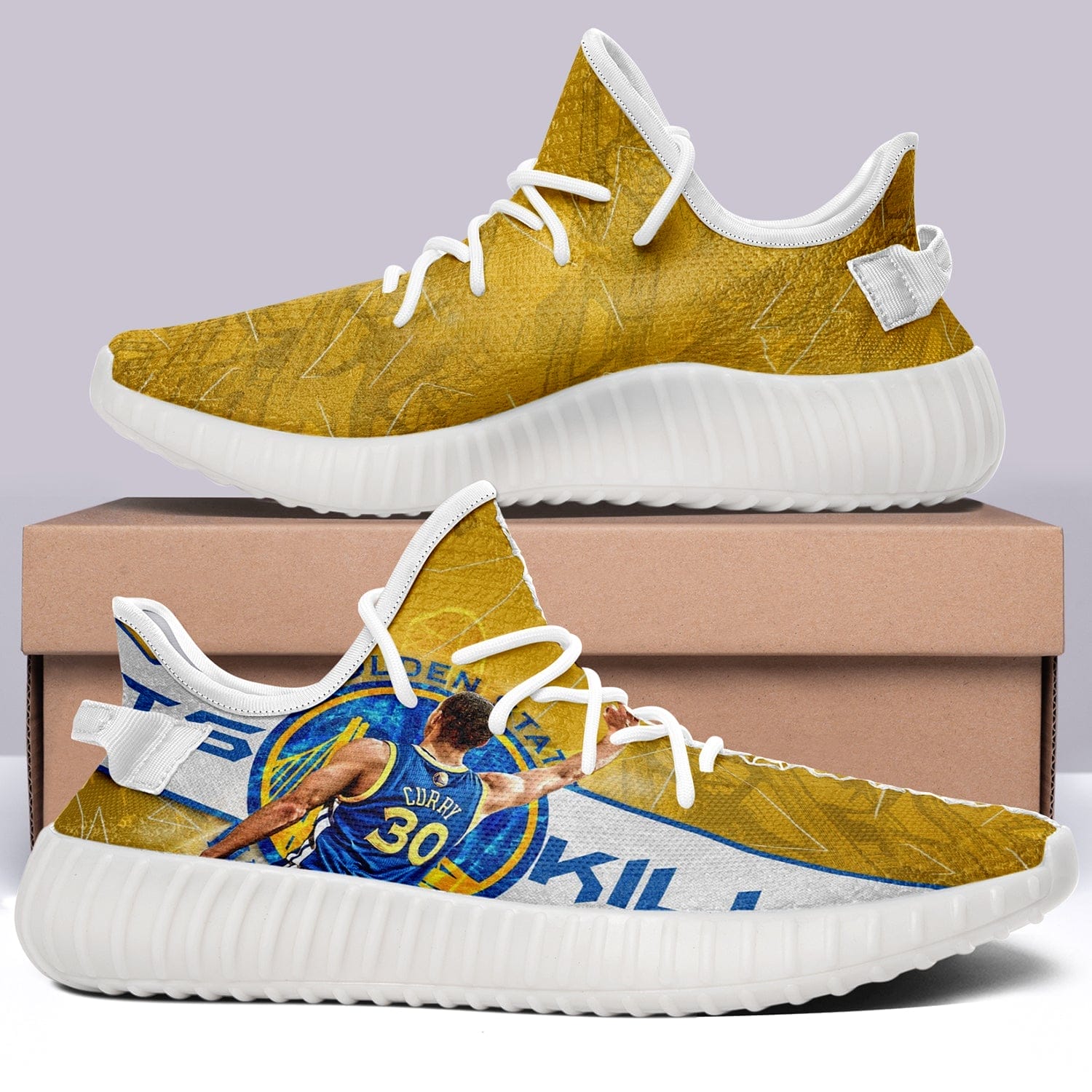 Golden State Warriors NBA 350v Yeezy Sneakers For Men Women Fans 3 Golden State Warriors NBA 350v Yeezy Sneakers For Men Women Fans - Image 3