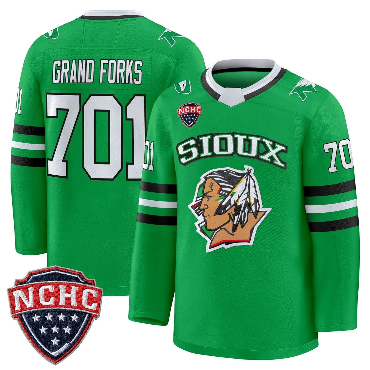 Grand Forks Jersey #701 North Dakota Fighting Hawks 2025-26 Stitched 2 Grand Forks Jersey #701 North Dakota Fighting Hawks 2025-26 Stitched - Image 2