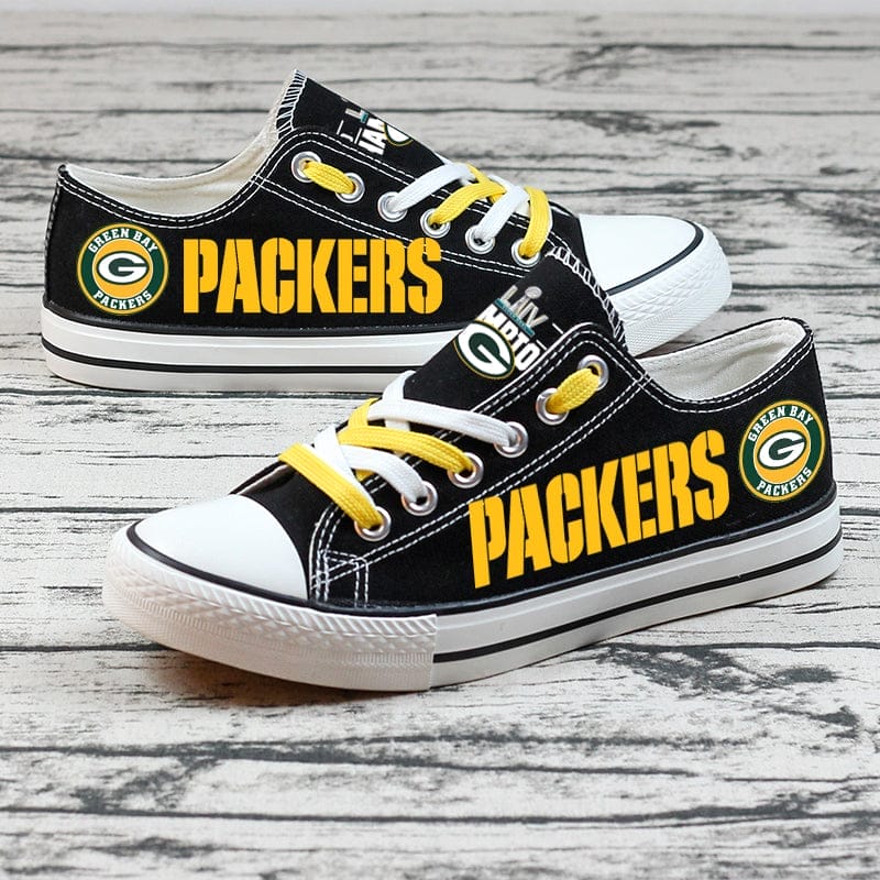 Green Bay Packers Low Top Canvas Sport Sneakers Shoes For Men Women Fans - Image 2