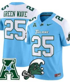 Green Wave Jersey #25 Tulane Green Wave 2025 Vapor Limited Stitched