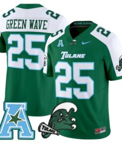 Green Wave Jersey 25 Tulane Green Wave 2025 Vapor Limited Stitched Green Alter