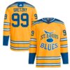 GretzkyJersey 99StLouisBluesHockeyGoldAllStitched