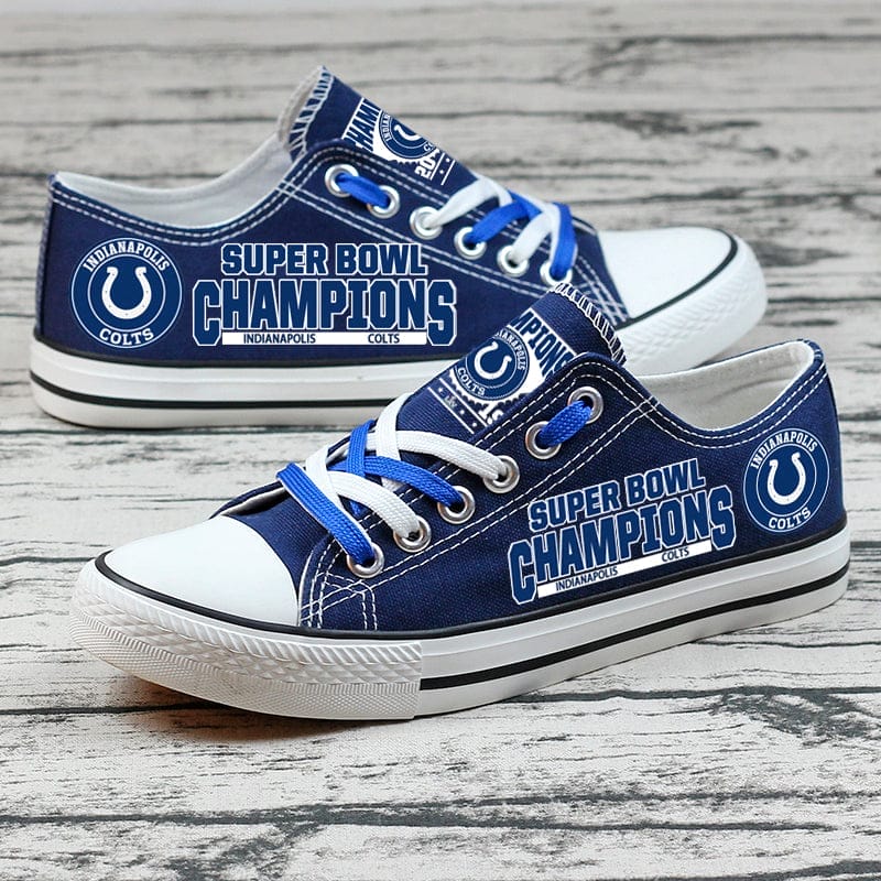 Indianapolis Colts Low Top Canvas Sport Sneakers Shoes For Men Women Fans - Image 5