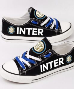 Inter Milan Low Top Canvas Sport Sneakers Shoes For Men Women Fans