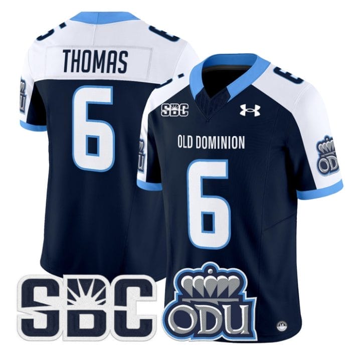 Ja'Cory Thomas Jersey #6 Old Dominion Monarchs 2025 Vapor Stitched Navy Alter 1 Ja'Cory Thomas Jersey #6 Old Dominion Monarchs 2025 Vapor Stitched Navy Alter