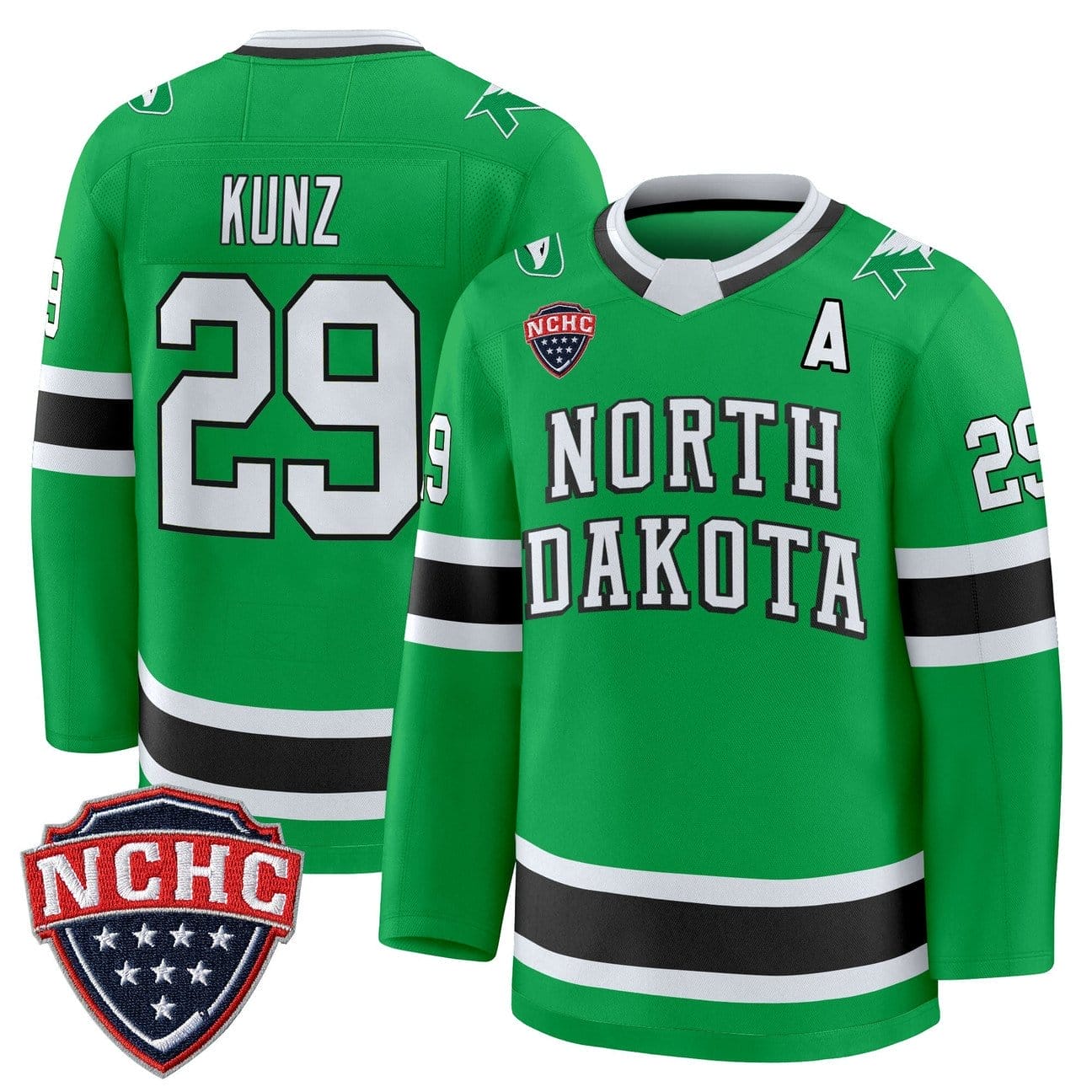 Jackson Kunz Jersey #29 North Dakota Fighting Hawks 2025-26 Stitched - Image 3