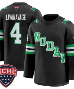 Jake Livanavage Jersey #4 North Dakota Fighting Hawks 2025-26 Stitched