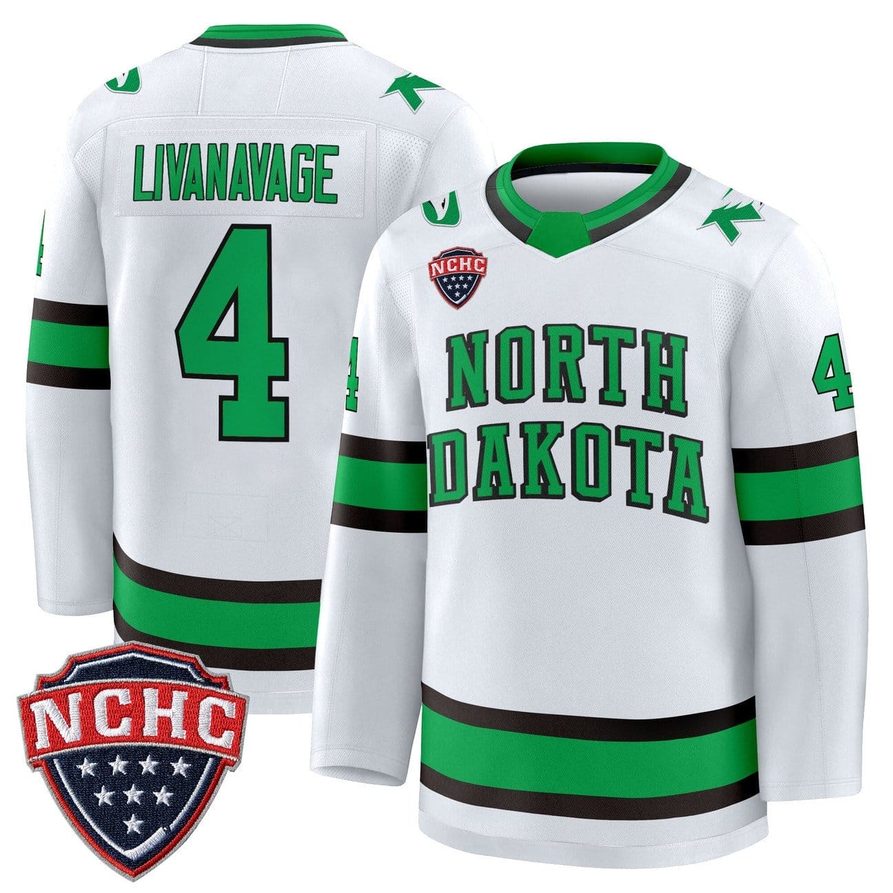 Jake Livanavage Jersey #4 North Dakota Fighting Hawks 2025-26 Stitched - Image 4
