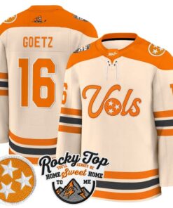 James Goetz Jersey 16 Tennessee Volunteers 2025 26 Premium Stitched Cream