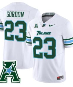 Javin Gordon Jersey 23 Tulane Green Wave 2025 Vapor Limited Stitched White