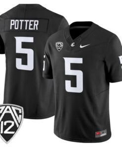 Alternative view of Jaxon Potter Jersey #5 Washington State Cougars 2025 Vapor Limited Stitched