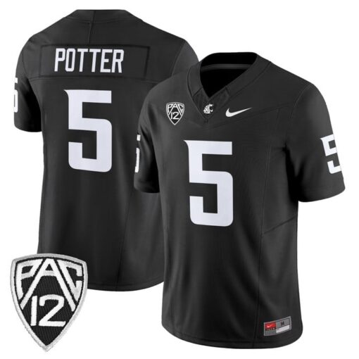 Jaxon Potter Jersey #5 Washington State Cougars 2025 Vapor Limited Stitched - Image 2