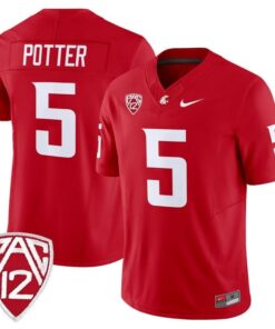Jaxon Potter Jersey 5 Washington State Cougars 2025 Vapor Stitched Crimson