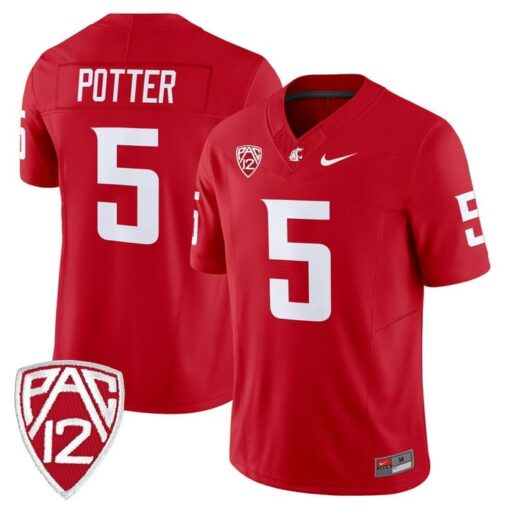 Jaxon Potter Jersey #5 Washington State Cougars 2025 Vapor Limited Stitched - Image 4
