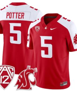 Jaxon Potter Jersey 5 Washington State Cougars 2025 Vapor Stitched Crimson Alter d426768f 491b 4e15 914f 96b19d487078