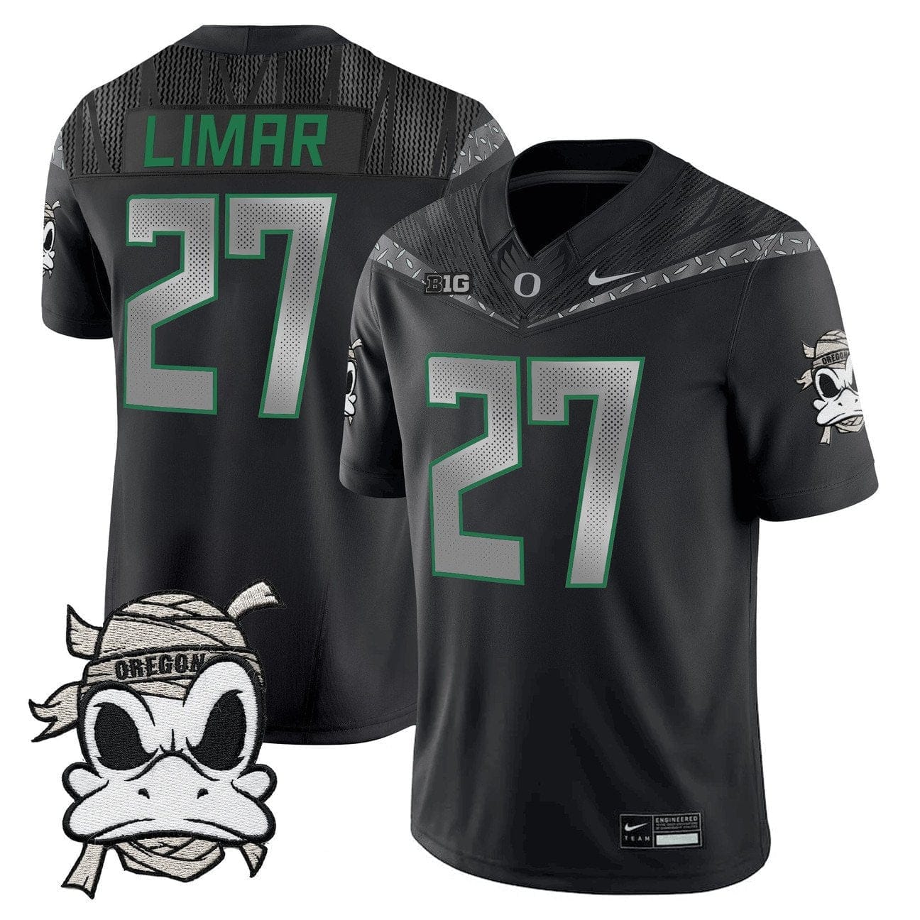 Jayden Limar Jersey #27 Oregon Ducks 2025 Mummy Duck Vapor Limited Stitched 1 Jayden Limar Jersey #27 Oregon Ducks 2025 Mummy Duck Vapor Limited Stitched