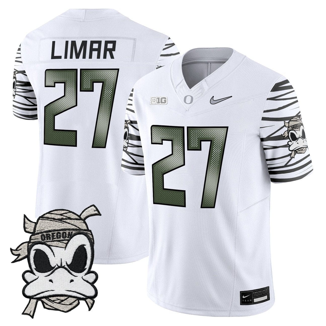 Jayden Limar Jersey #27 Oregon Ducks 2025 Mummy Duck Vapor Limited Stitched 5 Jayden Limar Jersey #27 Oregon Ducks 2025 Mummy Duck Vapor Limited Stitched - Image 5