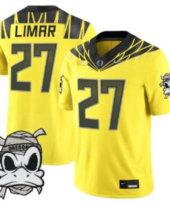 Jayden Limar Jersey #27 Oregon Ducks 2025 Mummy Duck Vapor Limited Stitched 8 Jayden Limar Jersey 27 Oregon Ducks 2025 Mummy Duck Vapor Stitched Yellow