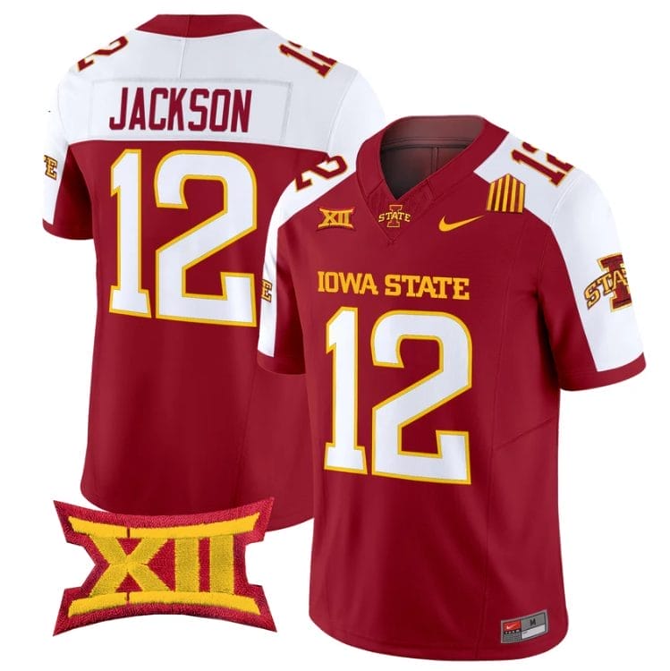 Jaylon Jackson Jersey #12 Iowa State Cyclones 2025 Limited Stitched Cardinal Alter 1 Jaylon Jackson Jersey #12 Iowa State Cyclones 2025 Limited Stitched Cardinal Alter