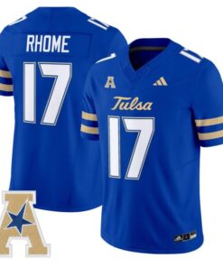 Jerry Rhome Jersey #17 Tulsa Golden Hurricane 2025 Vapor Stitched Royal