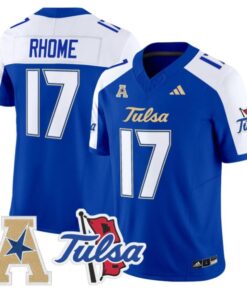 Jerry Rhome Jersey #17 Tulsa Golden Hurricane 2025 Vapor Stitched Royal Alter