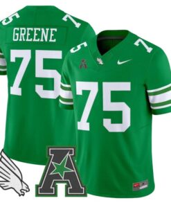 Joe Greene Jersey #75 North Texas Mean Green 2025 Vapor Stitched Green