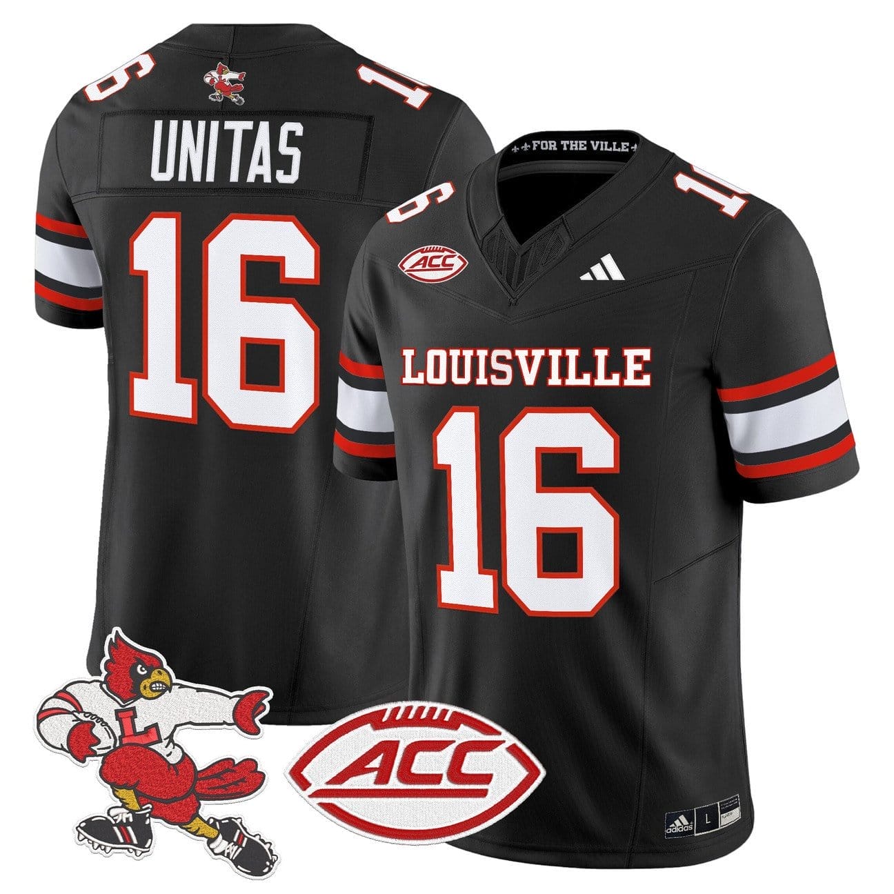 Johnny Unitas Jersey #16 Louisville Cardinals 2025 Vapor Limited Stitched - Image 2