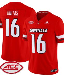 Johnny Unitas Jersey 16 Louisville Cardinals 2025 Vapor Stitched Red
