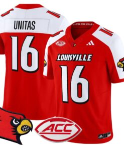 Johnny Unitas Jersey 16 Louisville Cardinals 2025 Vapor Stitched Red Alter