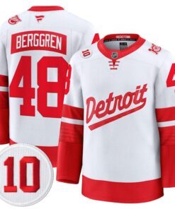 Jonatan Berggren Jersey 48 Red Wings 10 Alex Delvecchio Honoring Stadium Series
