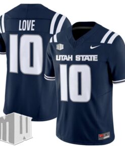 Jordan Love Jersey #10 Utah State Aggies 2025 Vapor Limited Stitched Navy
