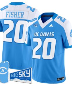Alternative view of Jordan Fisher Jersey #20 UC Davis Aggies 2025 Lake Tahoe Patch Stitched