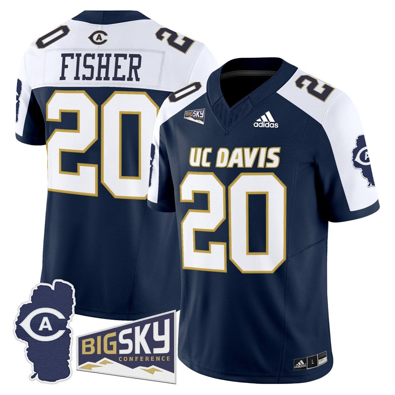 Jordan Fisher Jersey #20 UC Davis Aggies 2025 Lake Tahoe Patch Stitched - Image 4