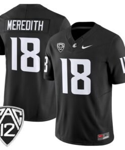 Alternative view of Joshua Meredith Jersey #18 Washington State Cougars 2025 Vapor Limited Stitched