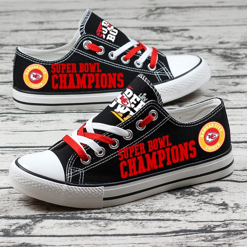 Kansas City Chiefs Low Top Canvas Sport Sneakers Shoes For Men Women Fans