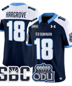Ke'Travion Hargrove Jersey #18 Old Dominion Monarchs 2025 Stitched Navy Alter
