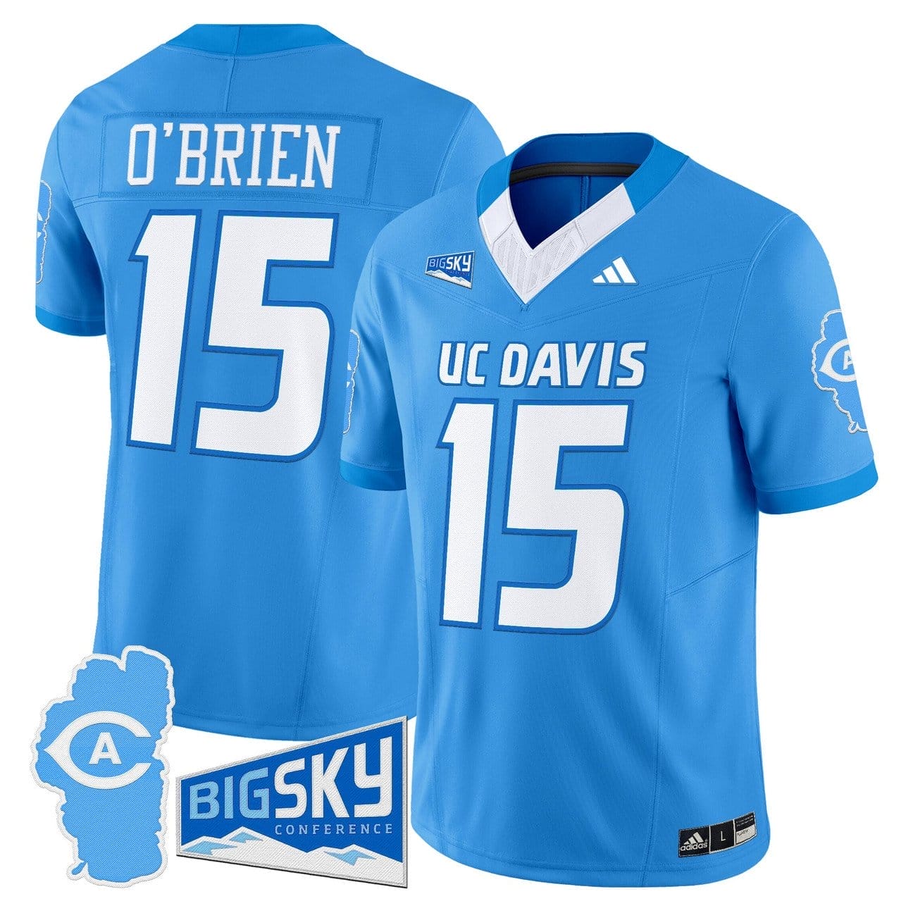 Ken O’Brien Jersey #15 UC Davis Aggies 2025 Lake Tahoe Patch Stitched - Image 3