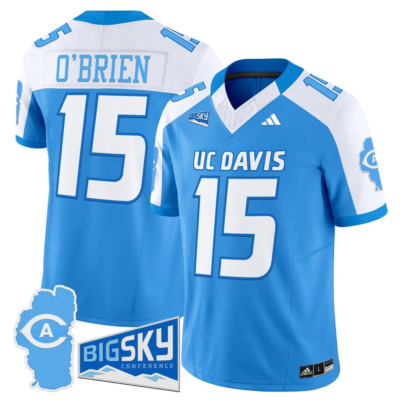 Ken O’Brien Jersey #15 UC Davis Aggies 2025 Lake Tahoe Patch Stitched - Image 2