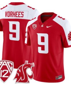 Kirby Vorhees Jersey 9 Washington State Cougars 2025 Vapor Stitched Crimson Alter