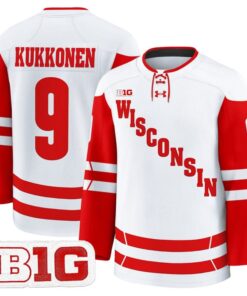 Alternative view of Kyle Kukkonen Jersey #9 Wisconsin Badgers 2025-26 Premium Stitched