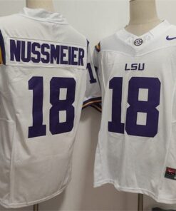 Alternative view of LSU Tigers #18 Garrett Nussmeier Jersey 2025 F.U.S.E. Football Stitched