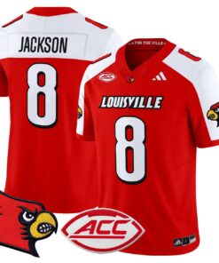 Lamar Jackson Jersey 8 Louisville Cardinals 2025 Vapor Stitched Red Alter