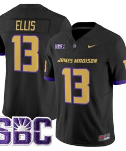 Alternative view of Landon Ellis Jersey #13 James Madison Dukes 2025 Vapor Limited Stitched