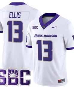 Landon Ellis Jersey 13 James Madison Dukes 2025 Vapor Stitched White